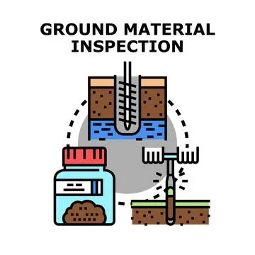 Ground material inspection process for quality analysis Stock Illustration