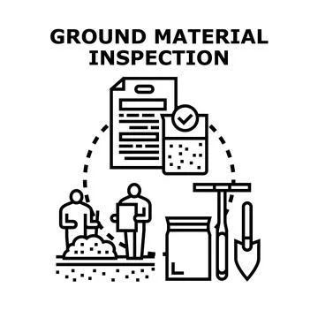 Ground material inspection process for quality analysis Stock Illustration