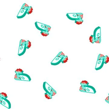 Ground meat isometric icon seamless pattern Stock Illustration