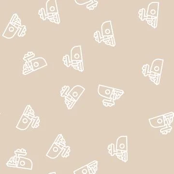 Ground meat line vector seamless pattern 스톡 일러스트