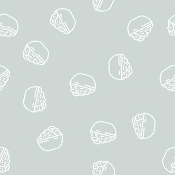 Ground meat line vector seamless pattern Stock Illustration