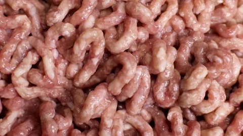 Ground meat or minced meat closeup spinning Stock Footage 232422765