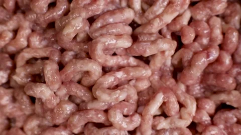 Ground meat or minced meat closeup spinning Stock Footage 232422771