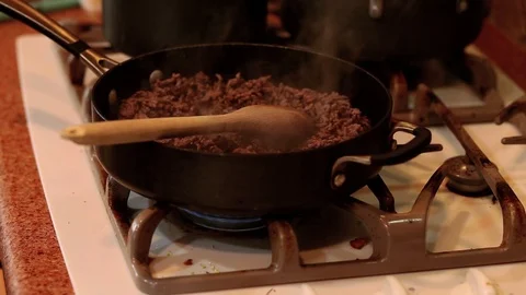 Ground Meat Steaming Stock Footage 94833359