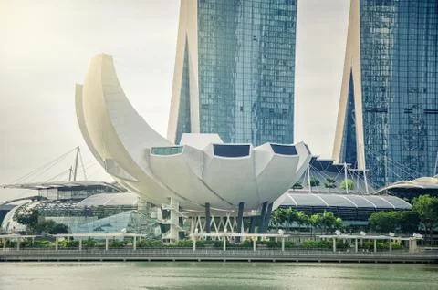 Ground pavilion of The ArtScience Museum Foto stock