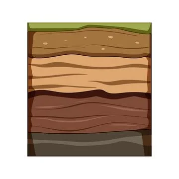 Ground profile showing different soil earth layers Stock Illustration
