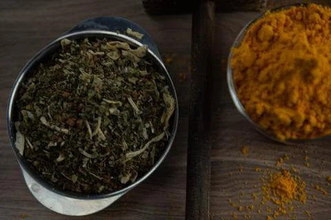 Ground red culinary condiment made from annatto (Bixa orellana) Stock Photos