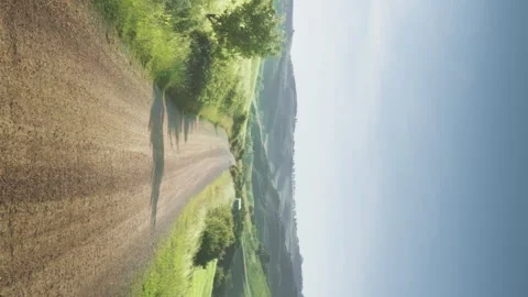 Ground road in sunset time, tuscany, Italy Stock Footage 256012432