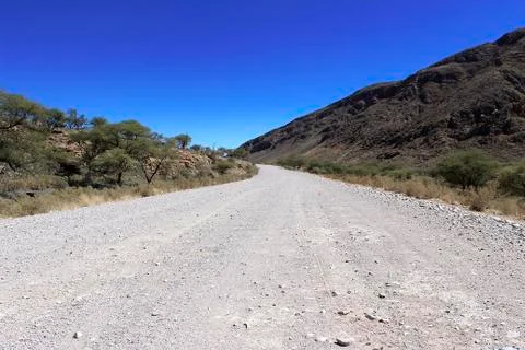 Ground road through the desert Stock Photos