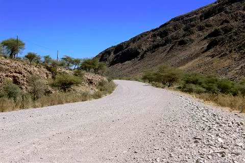 Ground road through the desert Stock Photos