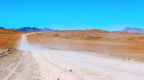 Ground road through the desert Stock Photos