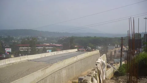 Ground rupture breaking road surface Stock Footage 321039114