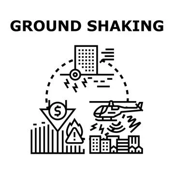 Ground shaking concept vector for natural disaster insurance Ilustración de archivo