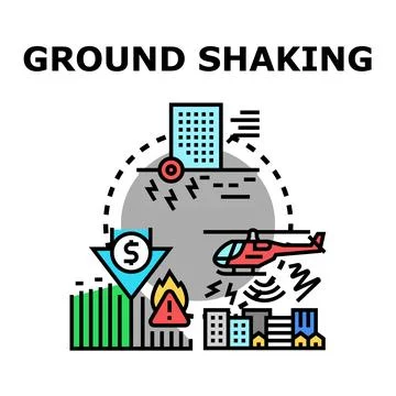 Ground shaking concept vector for natural disaster insurance Ilustración de archivo