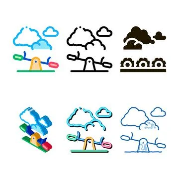 Ground slide swing icon vector modern outline Stock Illustration