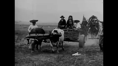 Ground speed records are broken by fast race cars on the salt beds of California Stock Footage 107668569