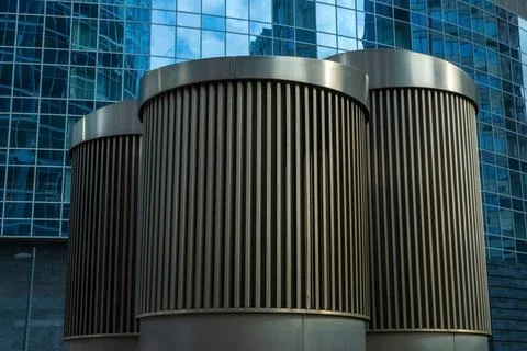 Ground structure of ventilation shaft for deep basement of Moscow City skyscr Stock Photos