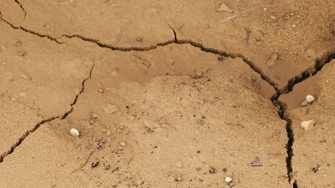 Ground surface cracking time lapse Stock Footage 83799422