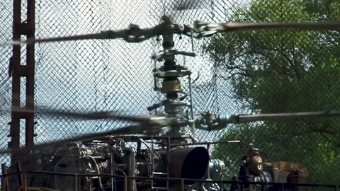 Ground tests of helicopter gearbox VR-252 after repair. Engines of TV3-117. Stock Footage 130238447