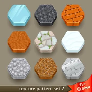 Ground texture patterns for game-set Stock Illustration