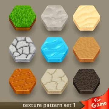 Ground texture patterns for game-set Stock Illustration