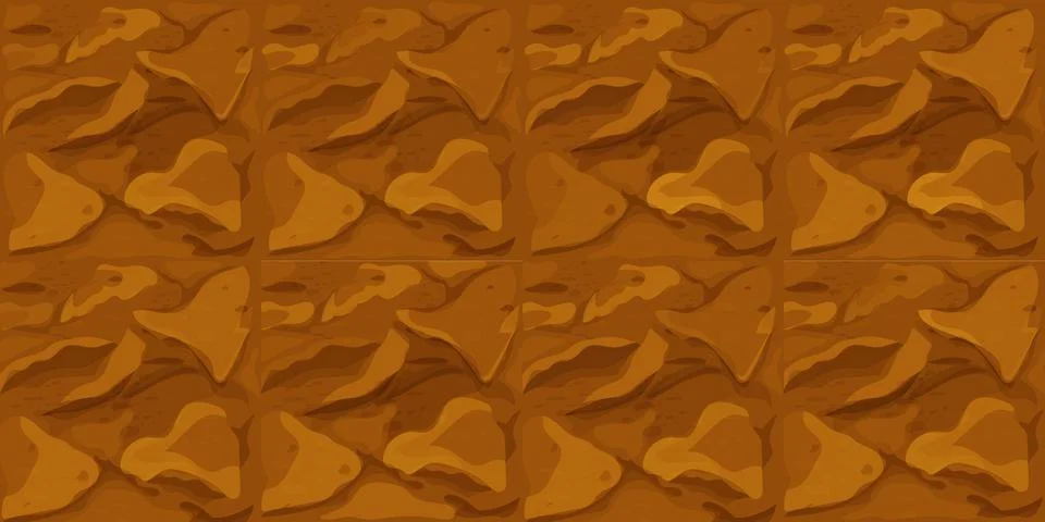 Ground texture, soil top view in cartoon style seamless. Game interface Stock Illustration