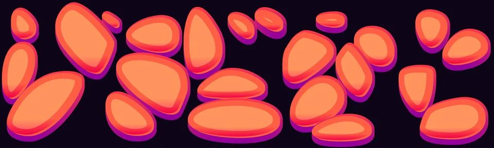 Ground texture with stones for game development in casual cartoon style Stock Illustration