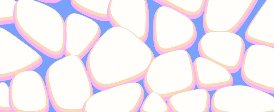 Ground texture with stones for game development in casual cartoon style Stock Illustration