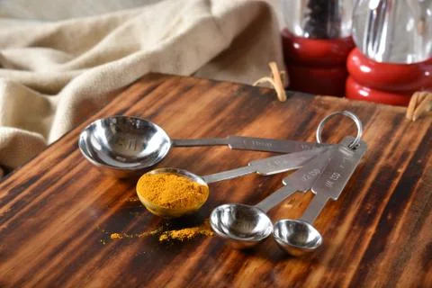 Ground Turmeric Stock Photos