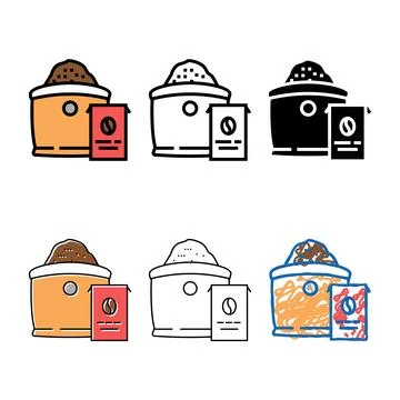 Ground variations coffee bag color icon vector Stock Illustration