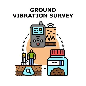 Ground vibration survey engineering and soil research monitoring Illustrazione stock