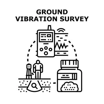Ground vibration survey engineering and soil research monitoring Stock Illustration