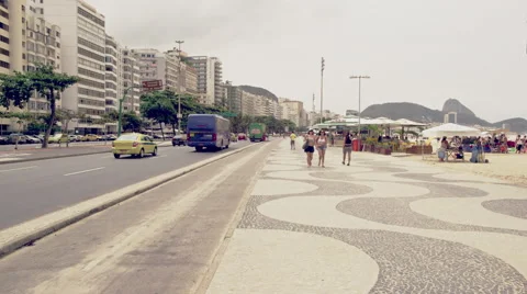 Ground view at Copacabana Beach Stock Footage 64863745