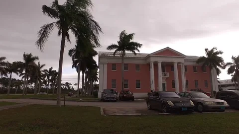 Ground View of Freeport Courthouse, Grand Bahama Bahamas Stock Footage 99378867