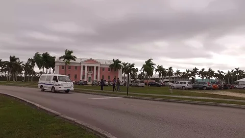 Ground View of Freeport Courthouse, Grand Bahama Bahamas Stock Footage 99379054