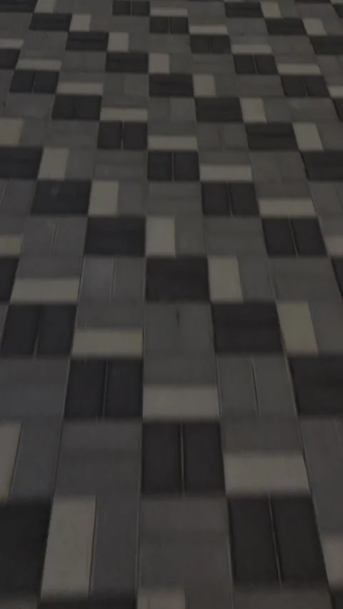 Ground view of grey and black checkered stone pavers outdoor Stock Footage 335160399