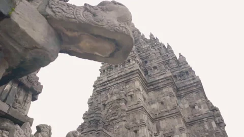Ground view of Prambanan temple (candi prambanan). The largest Hindu temple site Stock Footage 248885980