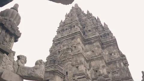 Ground view of Prambanan temple (candi prambanan). The largest Hindu temple site Stock-Footage 248886090
