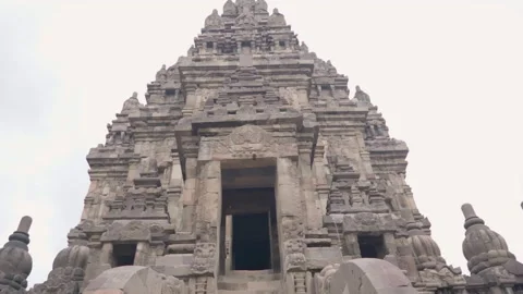 Ground view of Prambanan temple (candi prambanan). The largest Hindu temple site Stock Footage 248886326