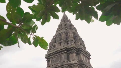 Ground view of Prambanan temple (candi prambanan). The largest Hindu temple site Stock Footage 248887604
