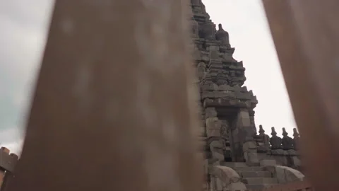 Ground view of Prambanan temple (candi prambanan). The largest Hindu temple site Stock Footage 248888587