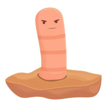 Ground worm icon cartoon vector. Soil compost Stock Illustration