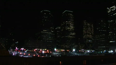 Ground Zero Night Construction sight 7 Stock Footage 157207