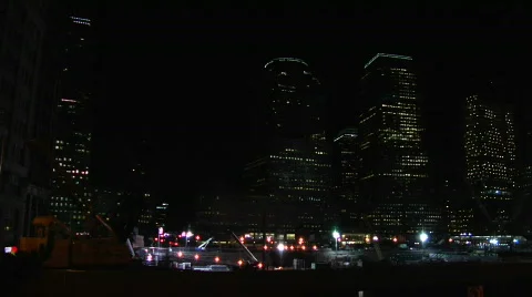 Ground Zero Night Construction sight 6 Stock Footage 157209