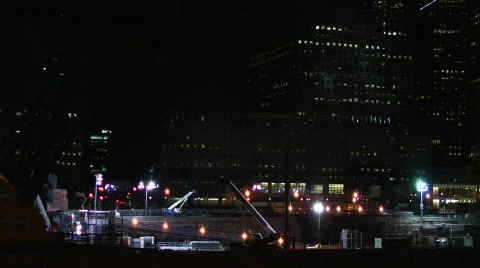 Ground Zero Night Construction sight 5 Video stock 157210