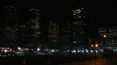 Ground Zero Night Construction sight 2 Stock Footage 157218