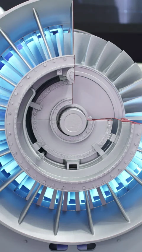 This is a groundbreaking Futuristic Turbo Engine Model featuring stunning LED Stock Footage 293049510