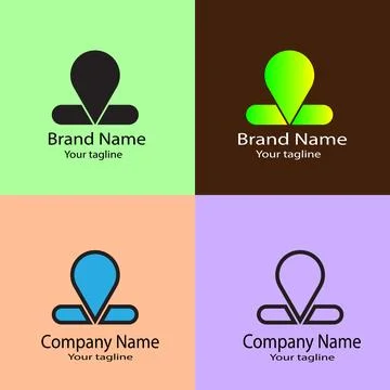 The Grounded Compass logo design Stock Illustration