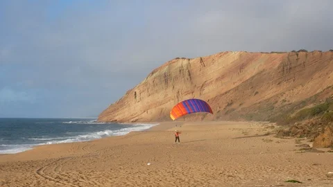 Groundhandling Practice at the Beach Stock Footage 104872586