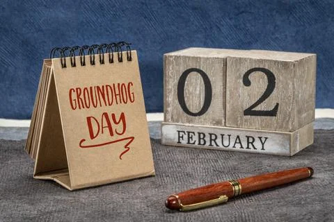 Groundhog Day, February 2nd - calendar note Stock Photos